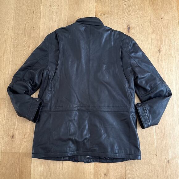 Andrew Marc New York Leather Jacket Size Estimated L Black - Picture 7 of 8